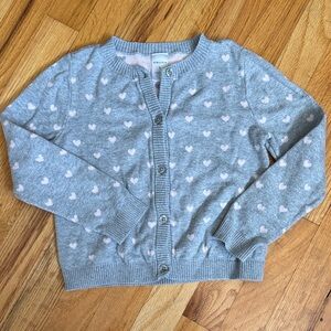 Nordstrom Gray Cardigan with Pink Hearts